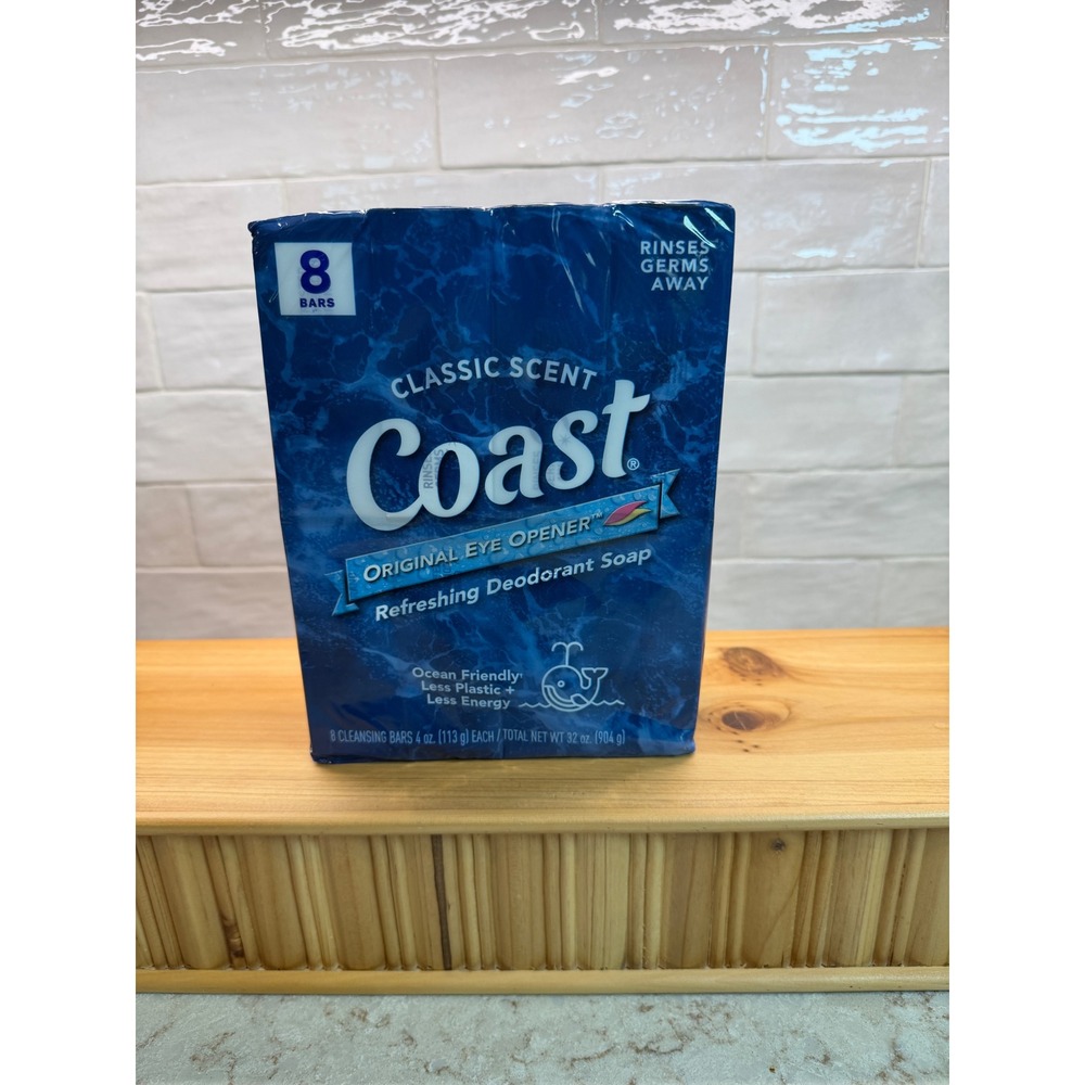 Coast Refreshing Deodorant Soap Classic Scent Original Eye Opener 8 Bars 32oz